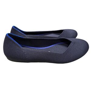 Rothy's The Flat Navy Blue Round Toe Knit Ballet Flats Womens Size 7.5